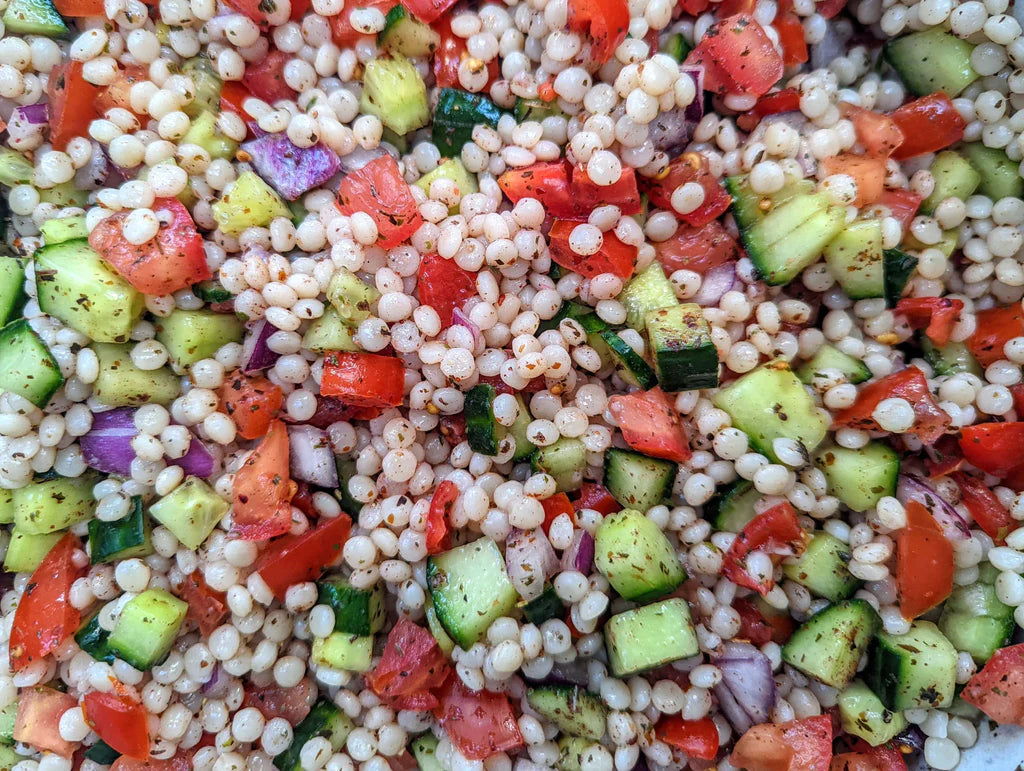 Shirazi Salad with Giant Couscous